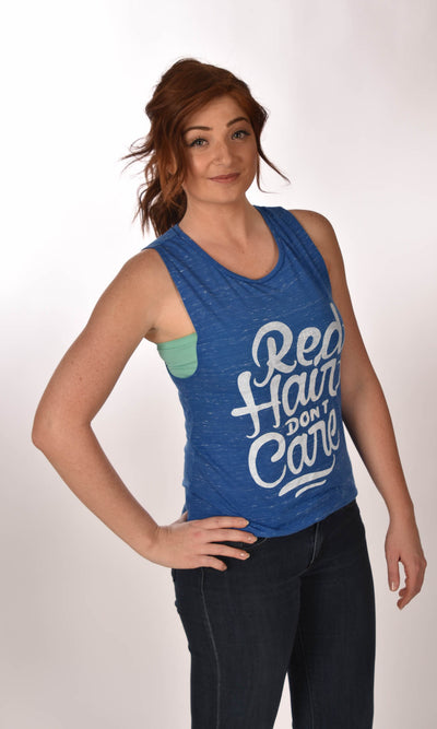 Red Hair Don't Care Swirl Flowy Scoop Marble Tank Ginger Problems