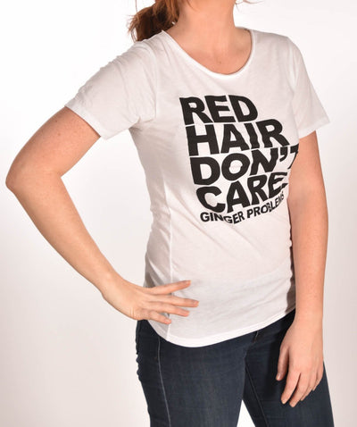 Red Hair Don't Care Classic Raw Neck Unisex Tee Ginger Problems