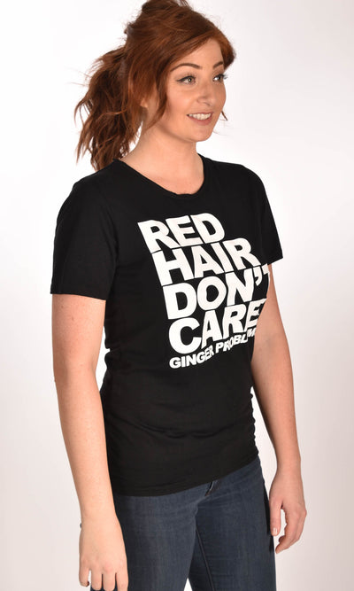 Red Hair Don't Care Classic Raw Neck Unisex Tee Ginger Problems