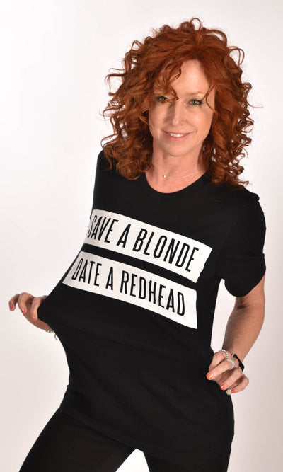 Save A Blonde Date a Redhead Black Unisex Tee Ginger Problems