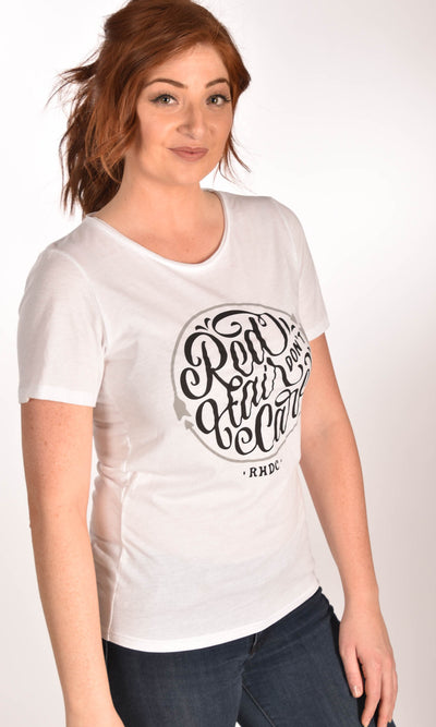 Red Hair Don't Care Circle Raw Neck Unisex Tee Ginger Problems