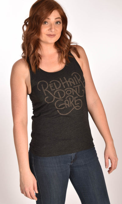 Red Hair Don't Care Retro Charcoal Unisex Tank Ginger Problems