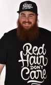 Red Hair Don't Care Swirl Black Unisex Tee - XXL Ginger Problems