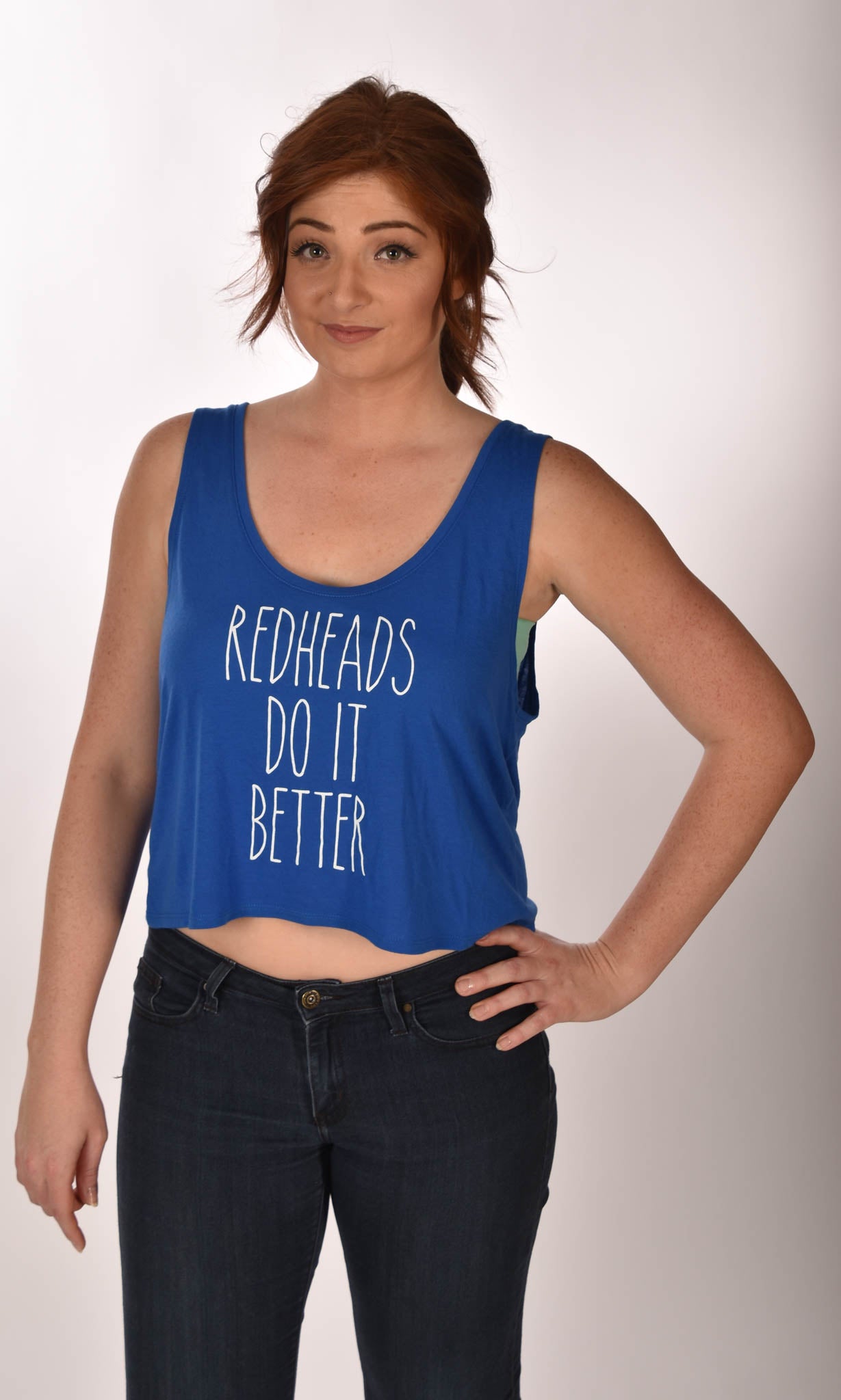 Redheads Do It Better Work Out Blue Tank Ginger Problems