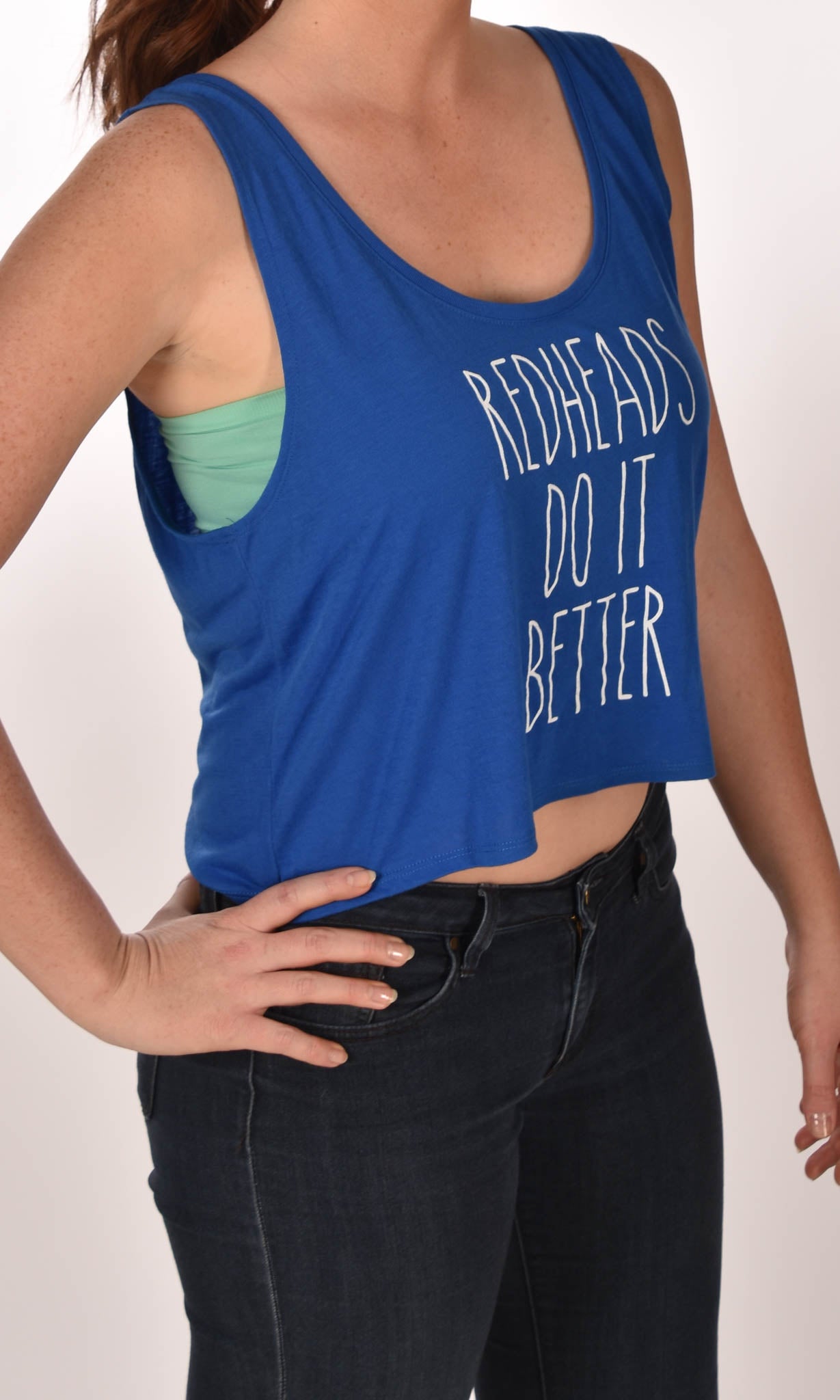 Redheads Do It Better Work Out Blue Tank Ginger Problems