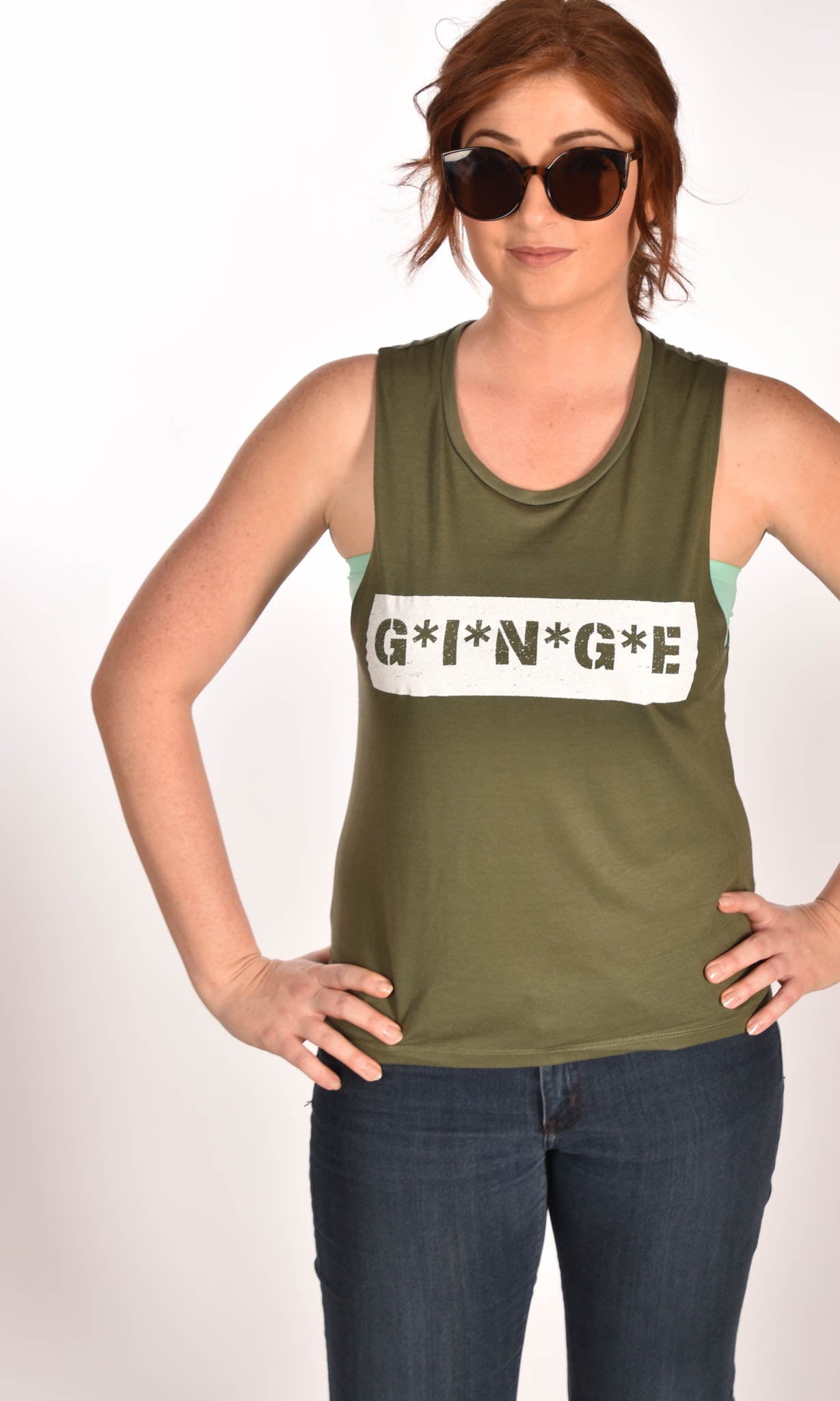 MASH Flowy Scoop Military Green Tank Ginger Problems