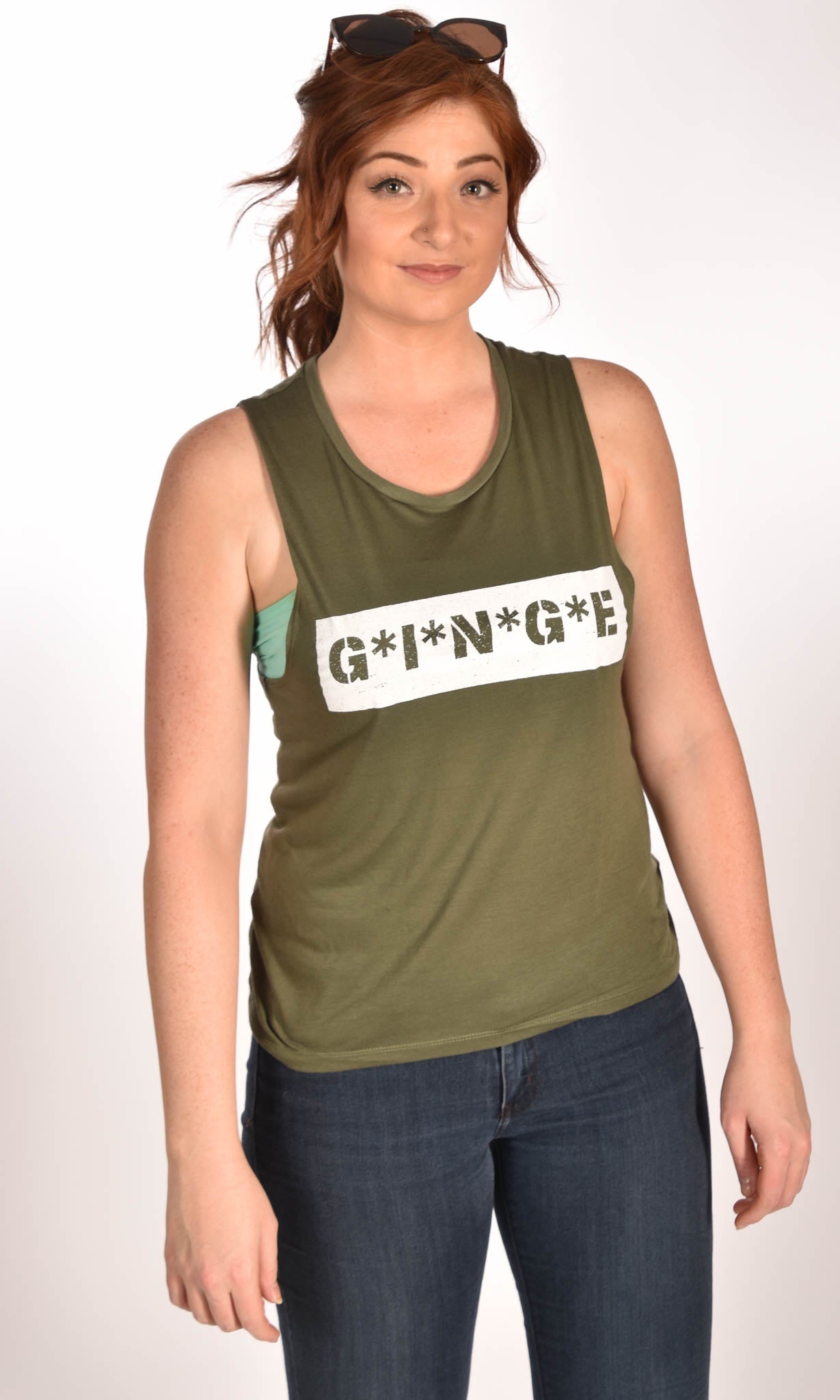 MASH Flowy Scoop Military Green Tank Ginger Problems