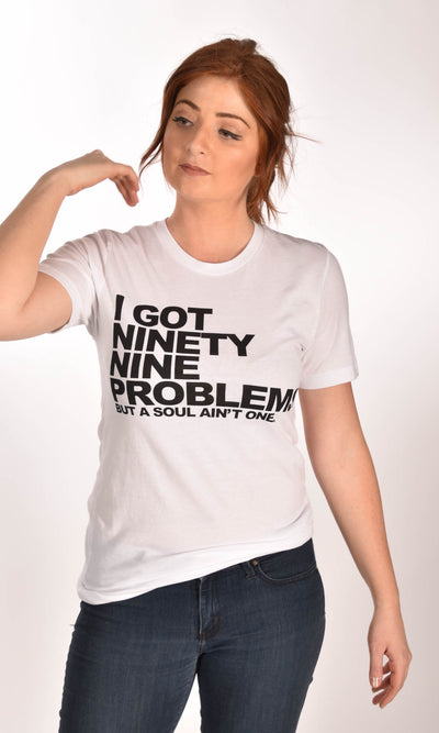 99 Problems White Unisex Tee Ginger Problems