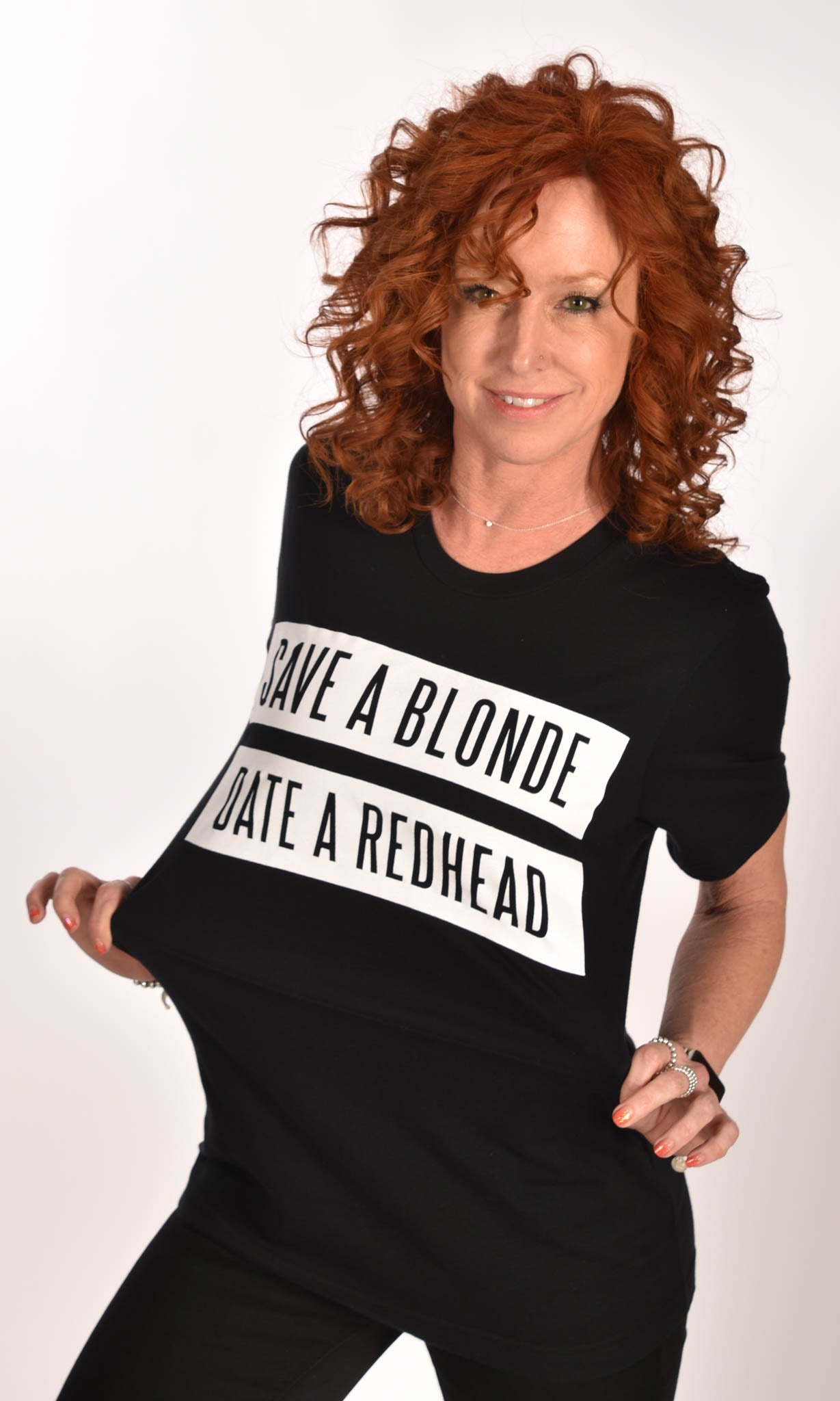 Save A Blonde Date a Redhead Black Unisex Tee Ginger Problems