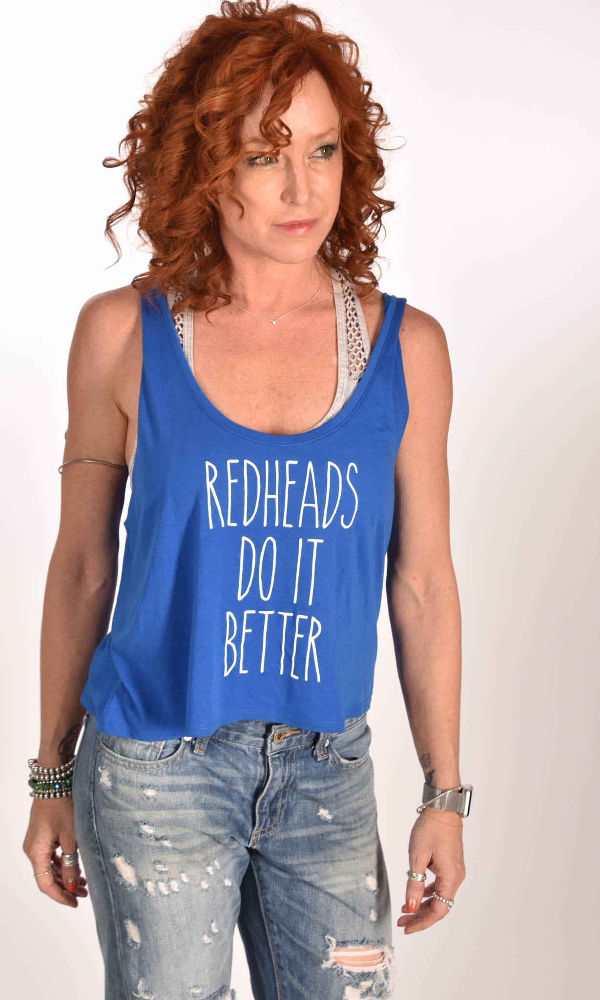 Redheads Do It Better Work Out Blue Tank Ginger Problems