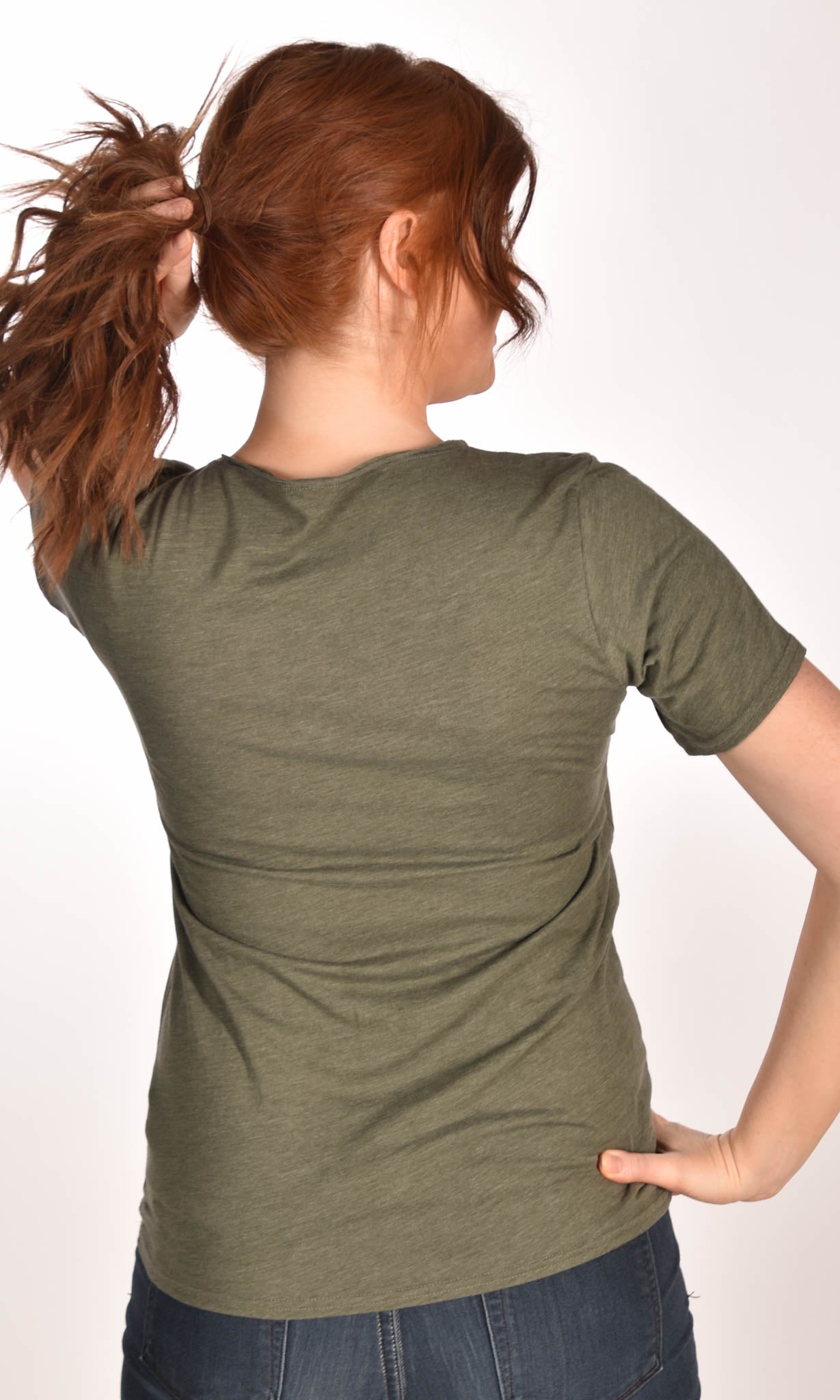 MASH Unisex Raw Neck Military Green Tee Ginger Problems
