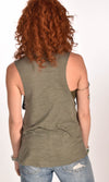 Red Hair Don't Care Flowy Scoop Olive Tank Ginger Problems