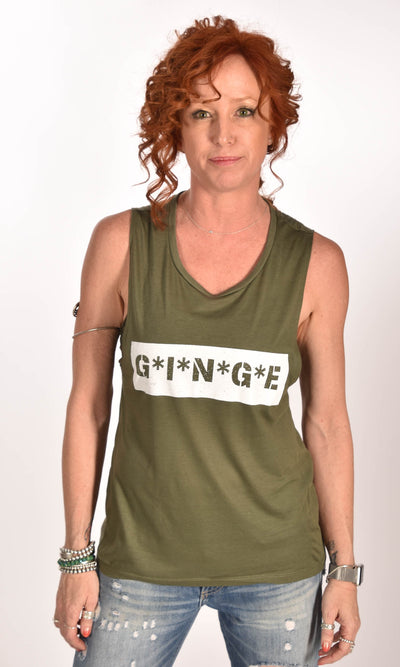 MASH Flowy Scoop Military Green Tank Ginger Problems