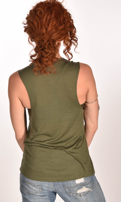 MASH Flowy Scoop Military Green Tank Ginger Problems